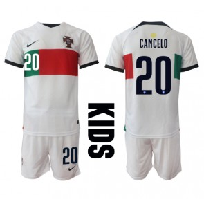 Portugal Joao Cancelo #20 Replica Away Stadium Kit for Kids World Cup 2022 Short Sleeve (+ pants)